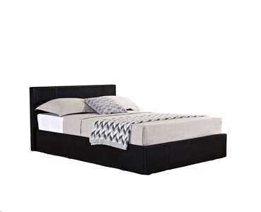 Small Double Ottoman Bed Black
