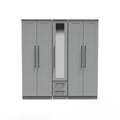 Tall 5 Door 2 Drawer Centre Mirror Robe