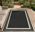 Terrace Border Black Rug