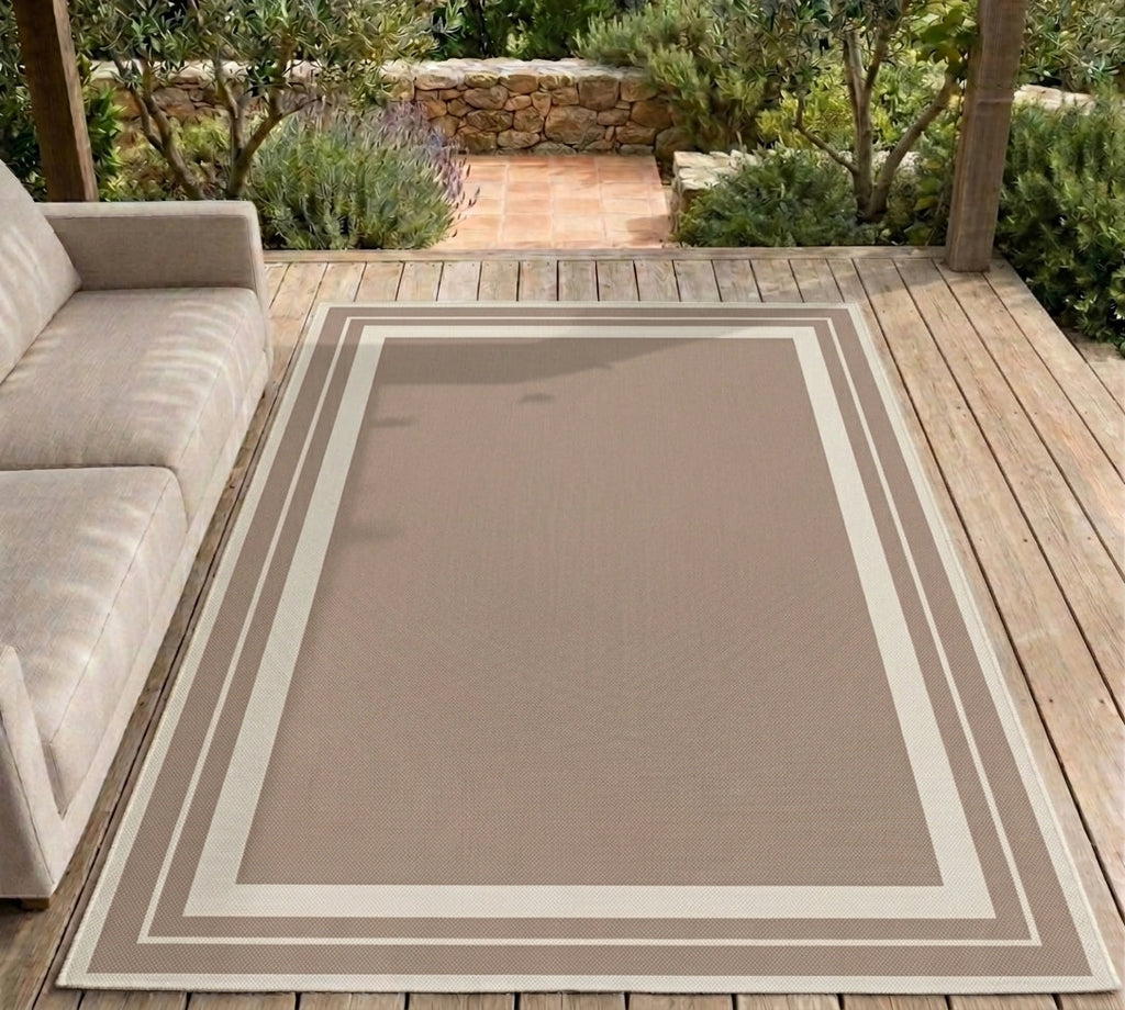 Terrace Border Natural Rug