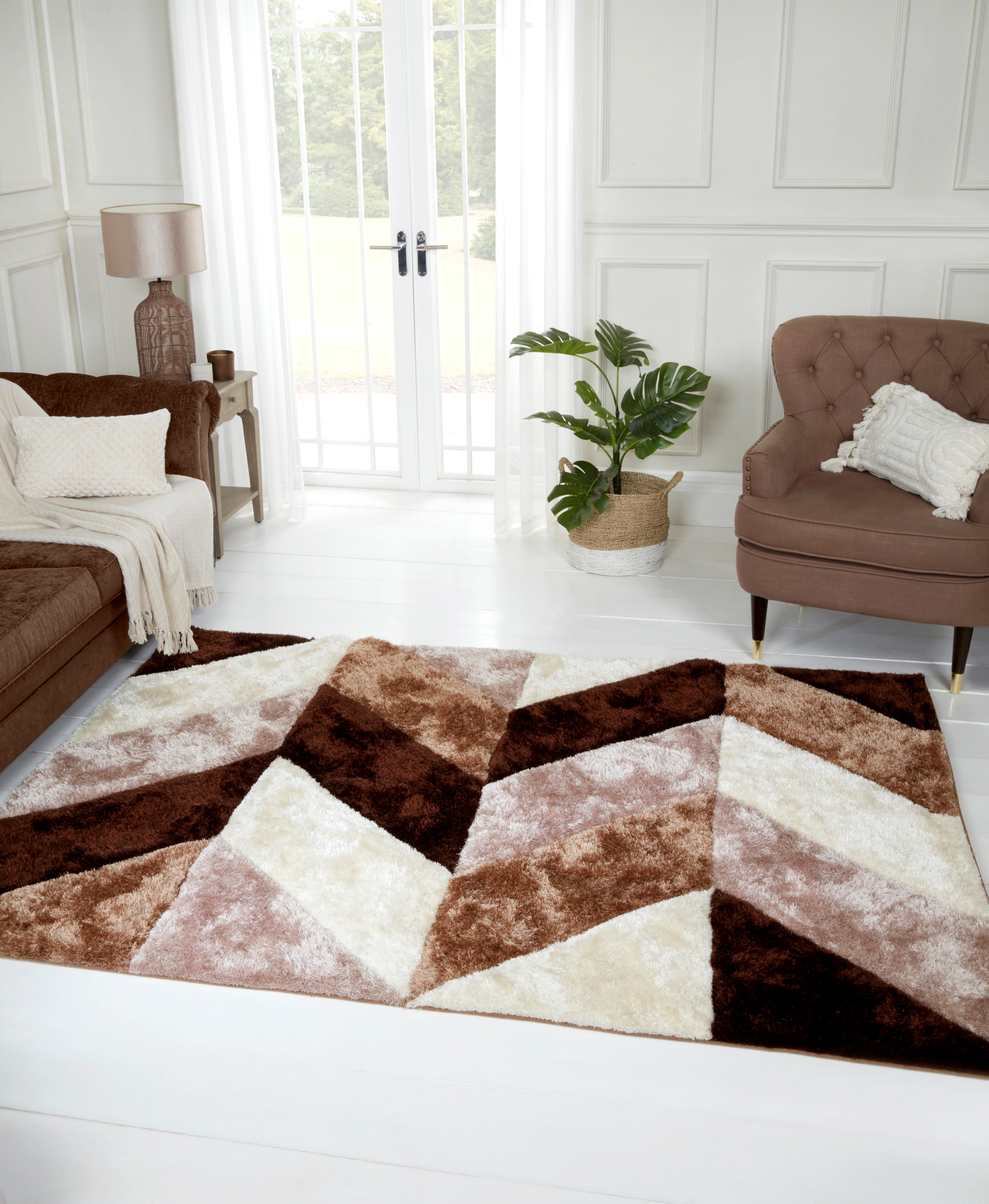 3D Carved Blazon Natural Rug