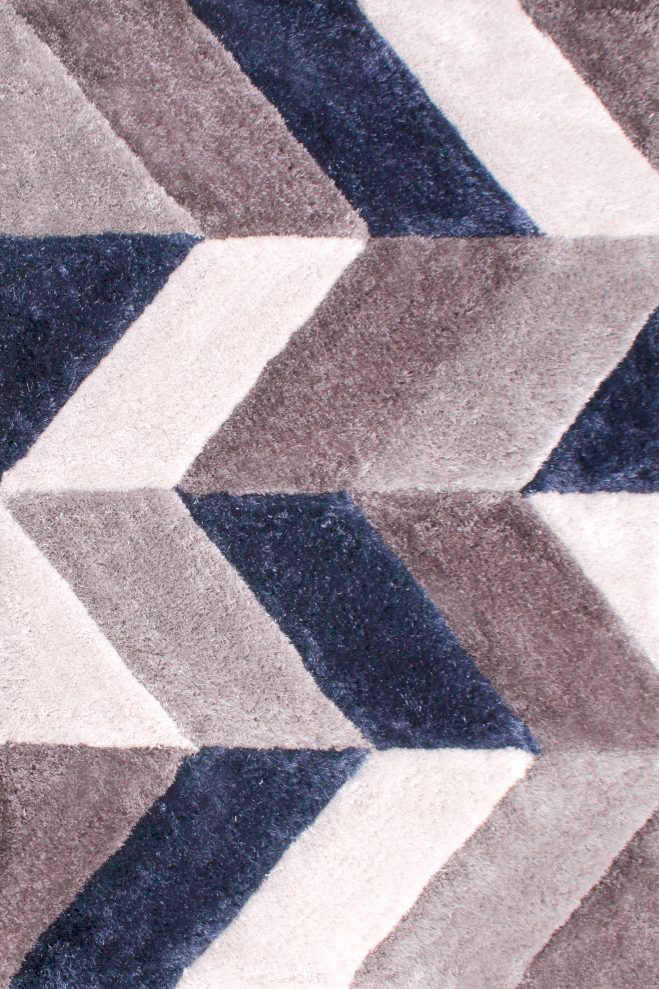 3D Carved Blazon Navy Rug