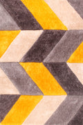3D Carved Blazon Ochre Rug