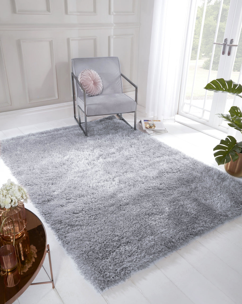 Boston Plain Silver Rug