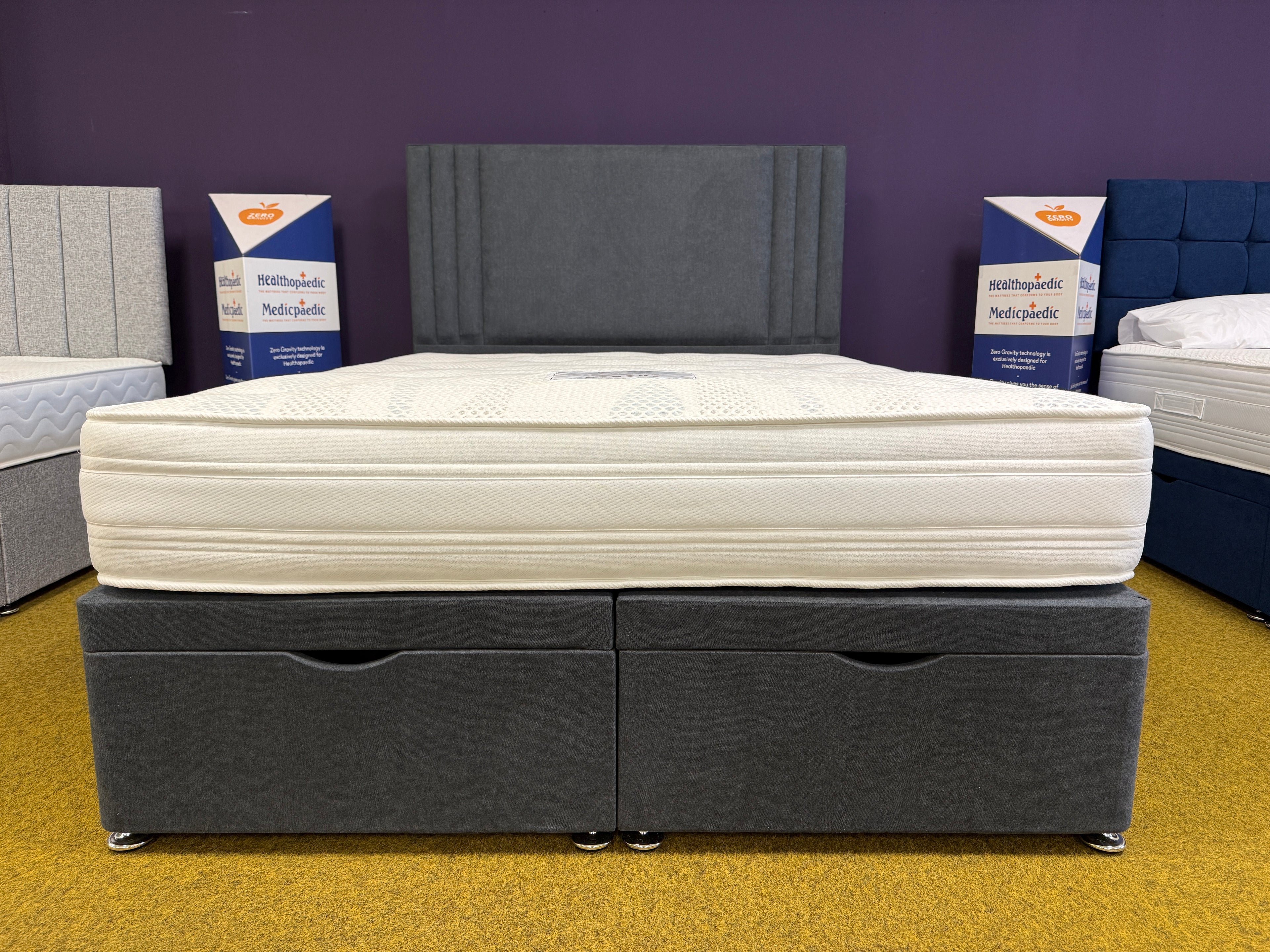 Titan Ottoman Storage Opening Divan Set & 24" HB Package Deal