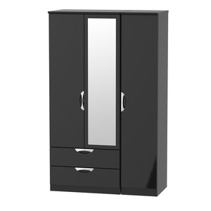 Triple 2 Drawer Mirror Robe