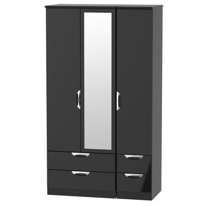 Tall Triple 2 Drawer Mirror + Drawer Robe