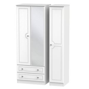 Tall Triple 2 Drawer Mirror Robe