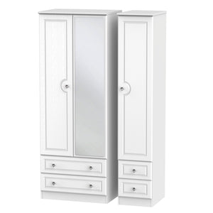 Tall Triple 2 Drawer Mirror + Drawer Robe