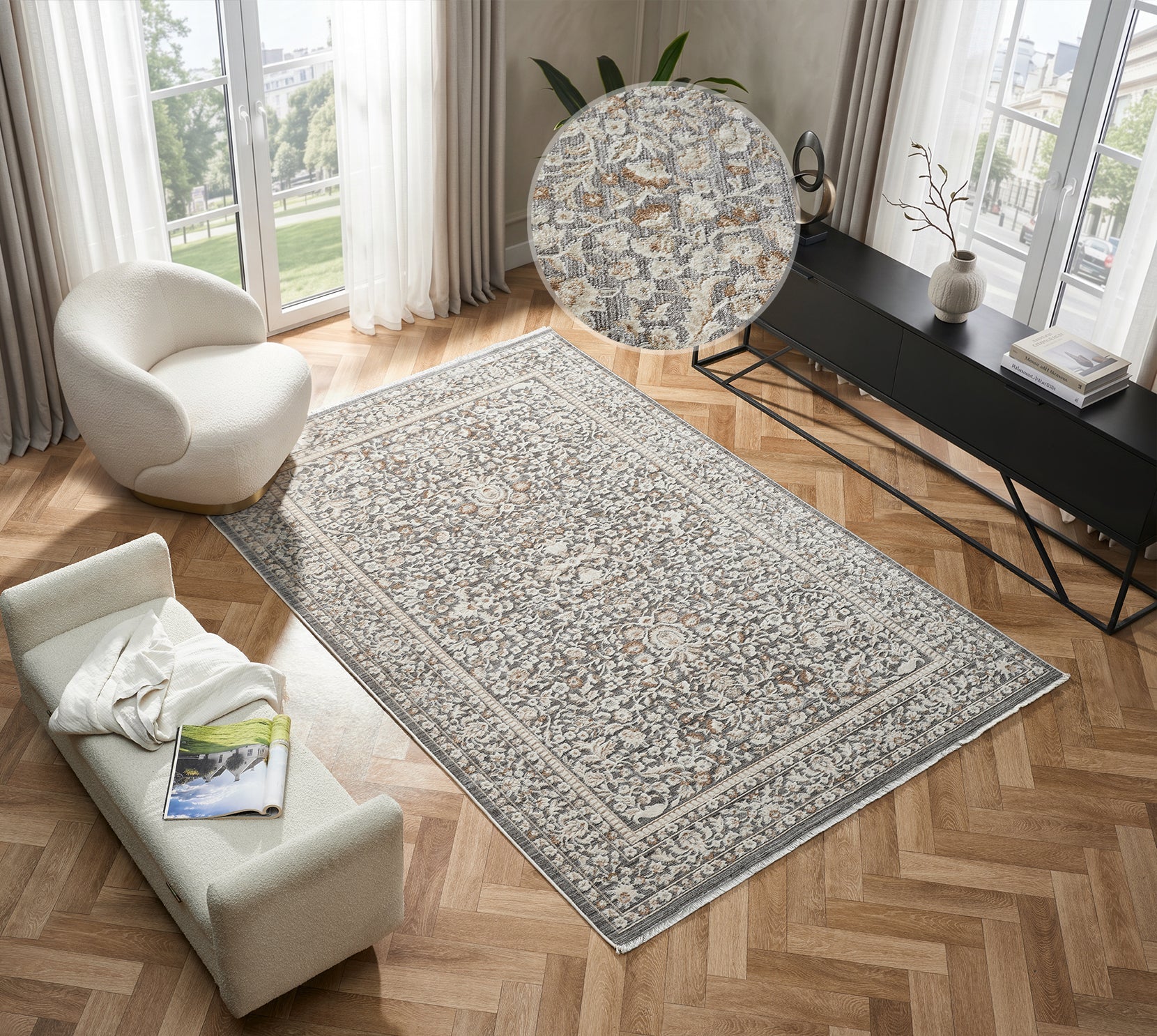 Elegance Delara Grey Rug
