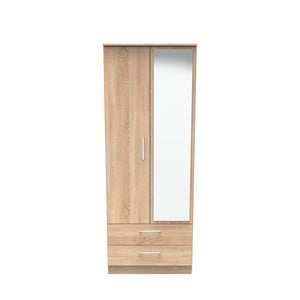2ft6in 2 Drawer Mirror Robe