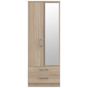 Tall 2ft6in 2 Drawer Mirror Robe