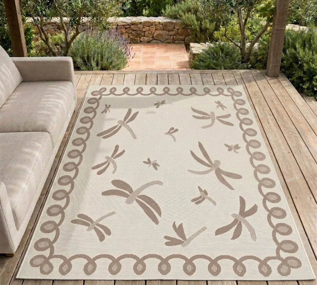 Terrace Dragonfly Natural Rug
