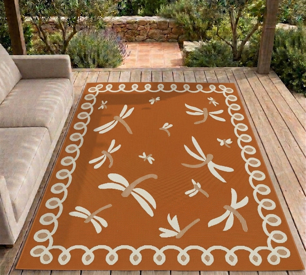 Terrace Dragonfly Terracotta Rug