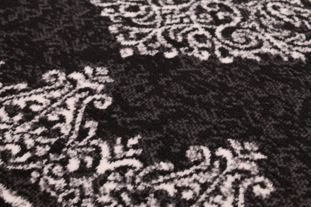 Traditional Poly Douglas Black Rug
