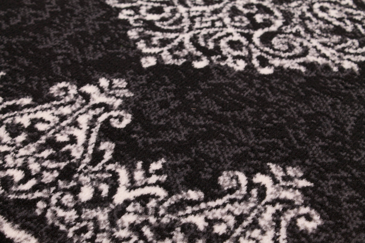 Traditional Poly Douglas Black Rug
