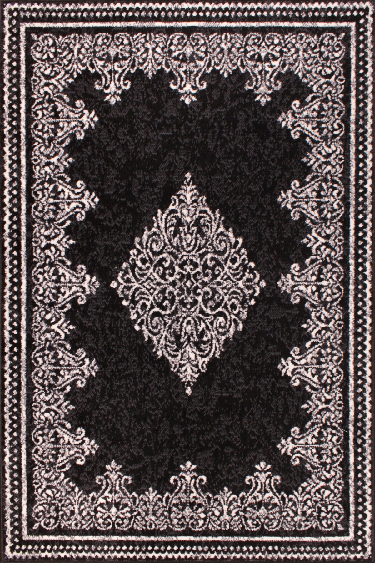 Traditional Poly Douglas Black Rug