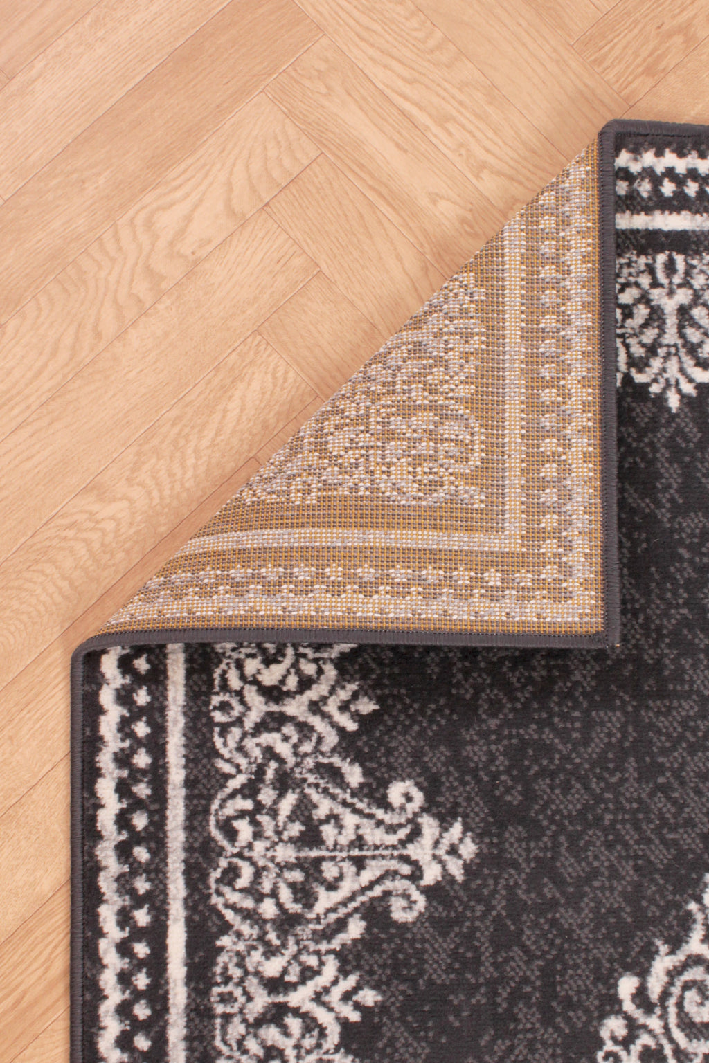 Traditional Poly Douglas Dark Grey Rug