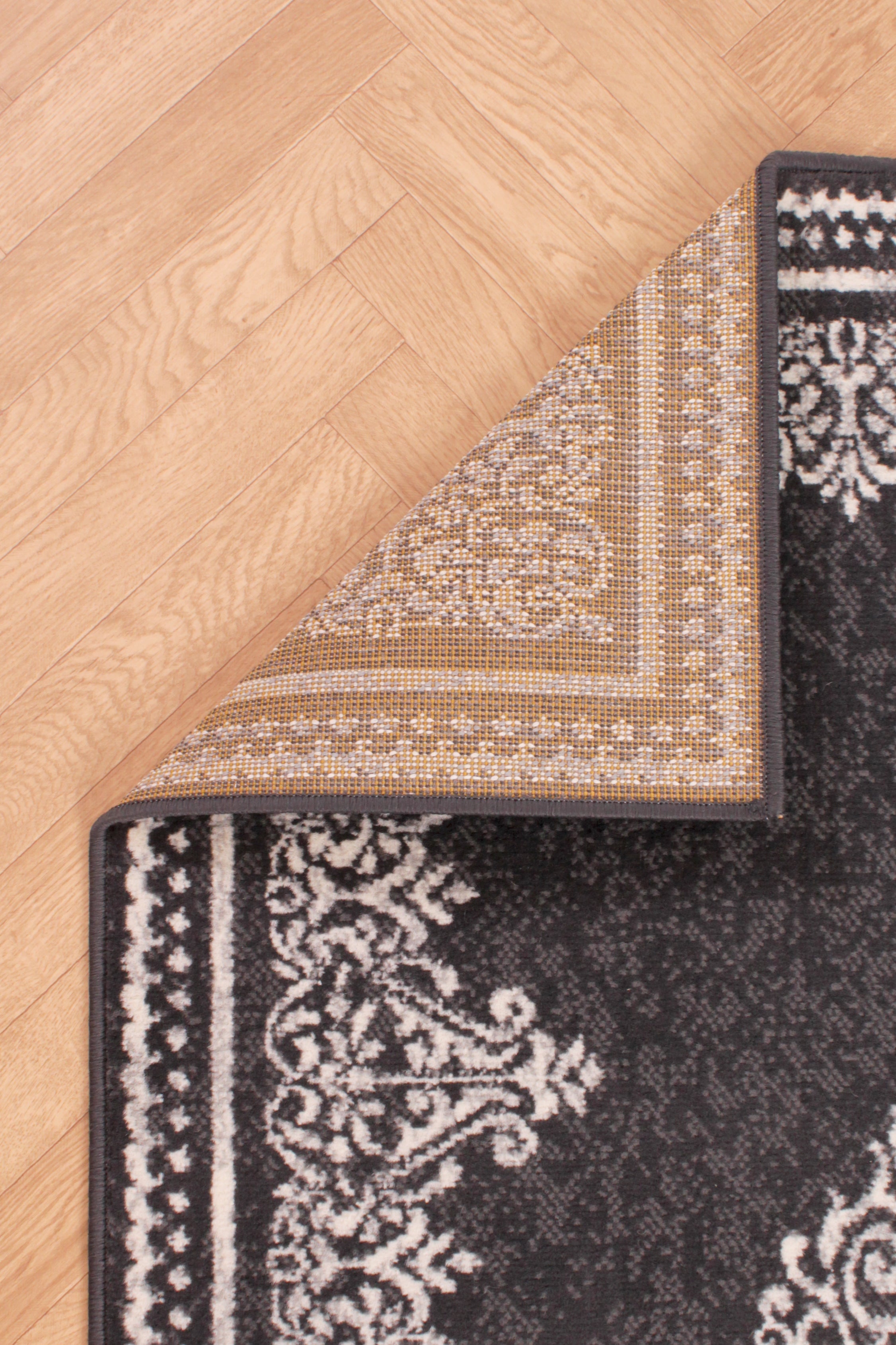 Traditional Poly Douglas Dark Grey Rug