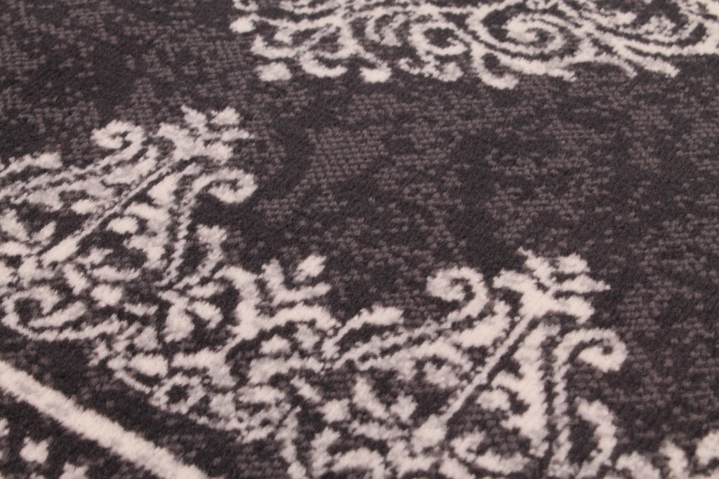 Traditional Poly Douglas Dark Grey Rug