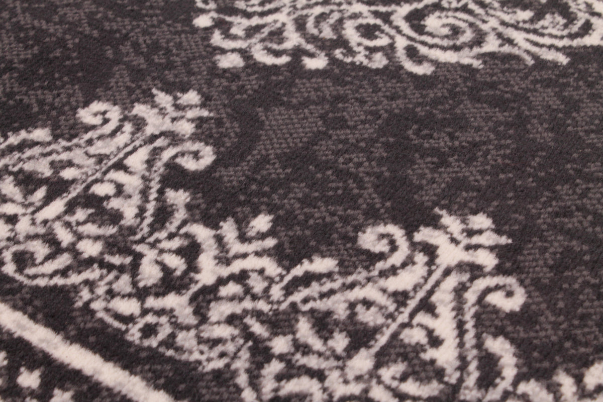 Traditional Poly Douglas Dark Grey Rug