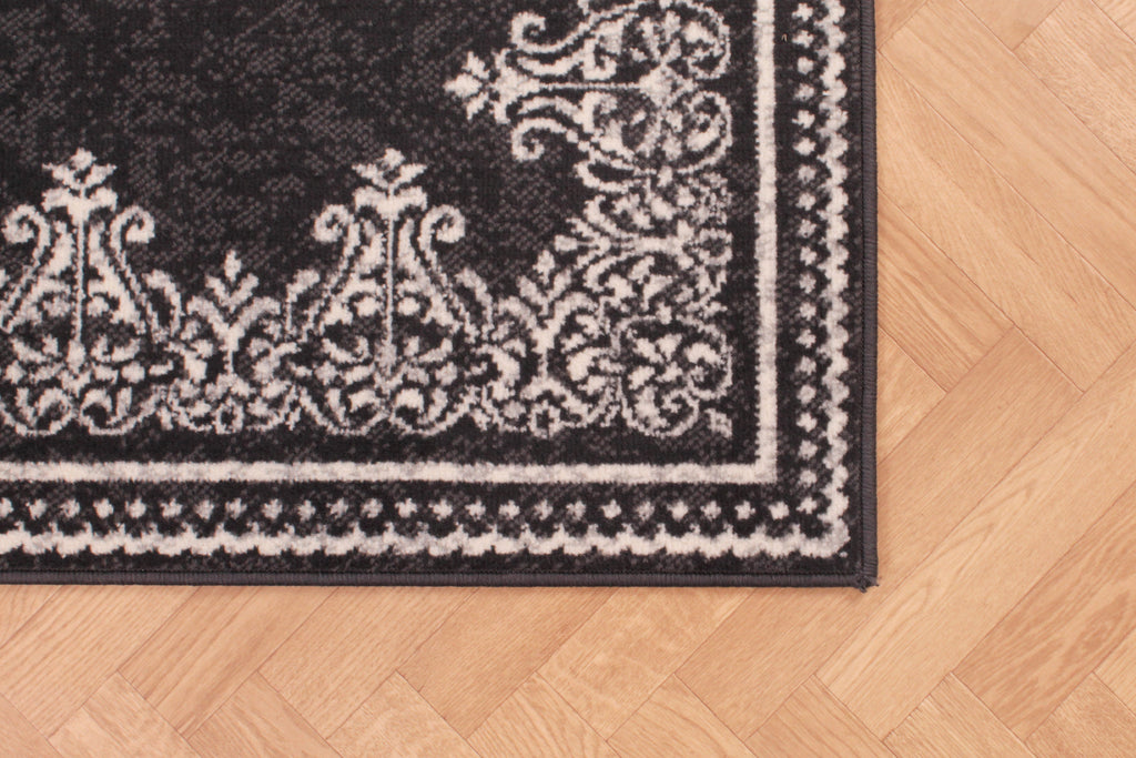 Traditional Poly Douglas Dark Grey Rug