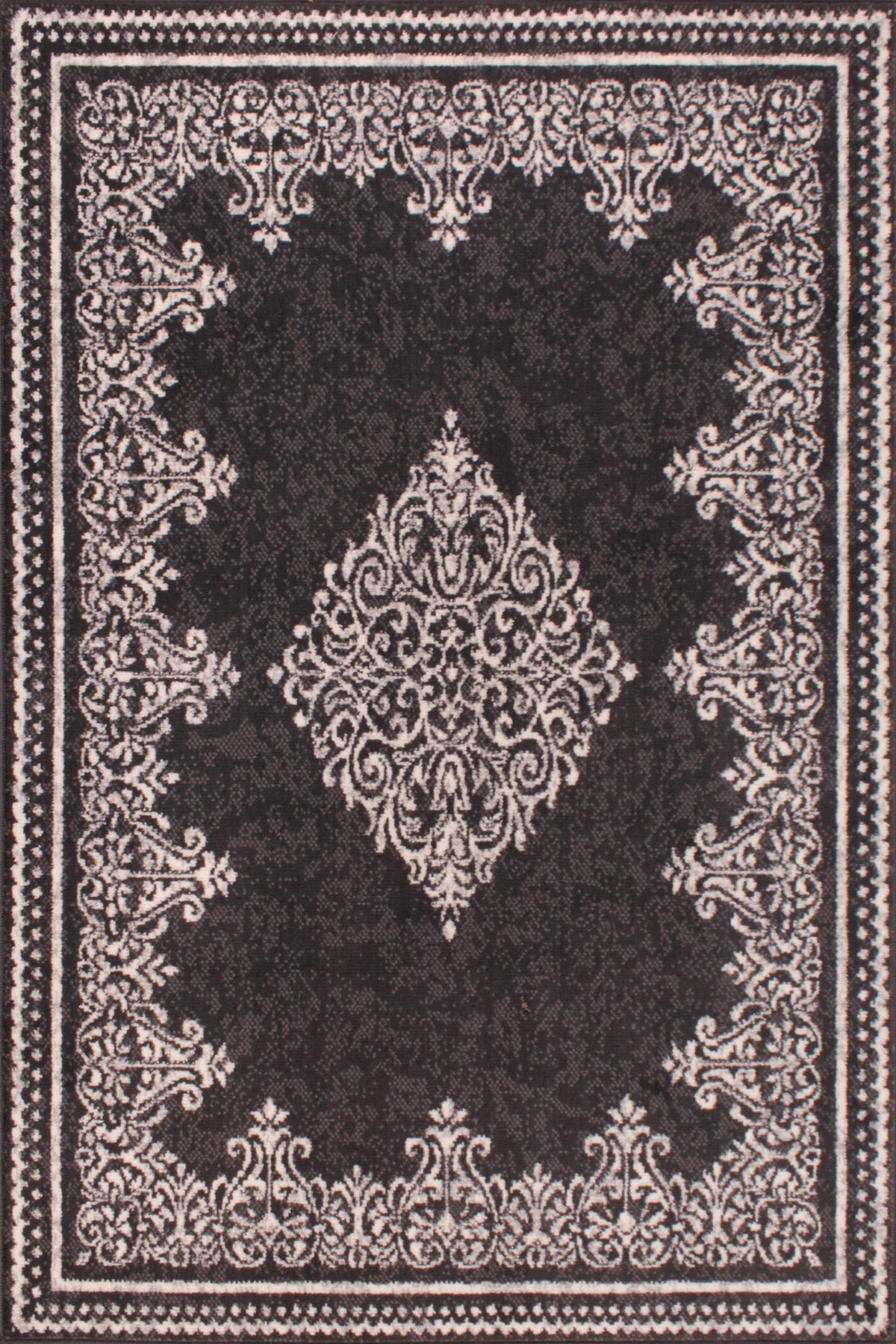 Traditional Poly Douglas Dark Grey Rug