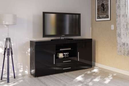 2 Door 2 Drawer Sideboard Black