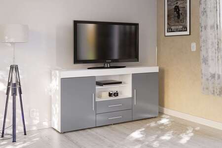 2 Door 2 Drawer Sideboard White & Grey