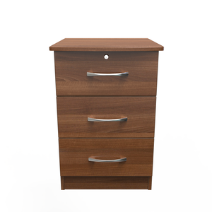 3 Drawer Bedside Cabinet - With Lock