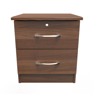 2 Drawer Bedside Cabinet - With Lock