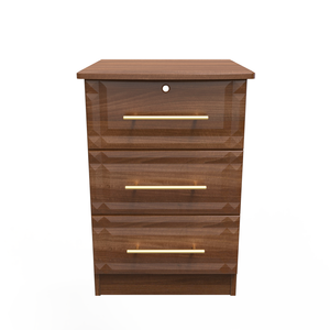 3 Drawer Bedside Cabinet - With Lock