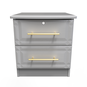 2 Drawer Bedside Cabinet - With Lock