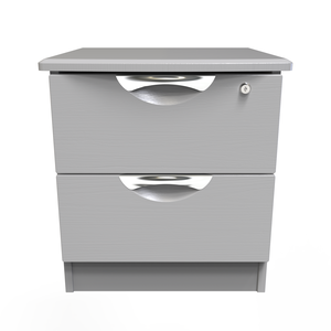 2 Drawer Bedside Cabinet - With Lock