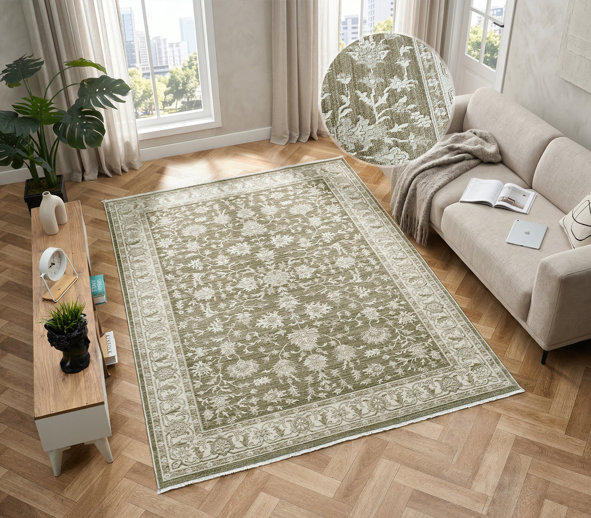 Elegance Florin Green Rug