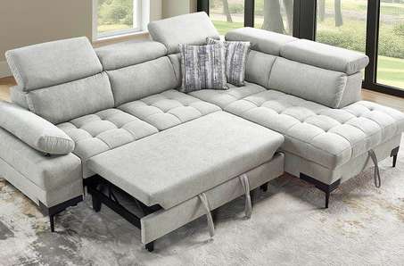 Hugo Greige pull-out sofa bed