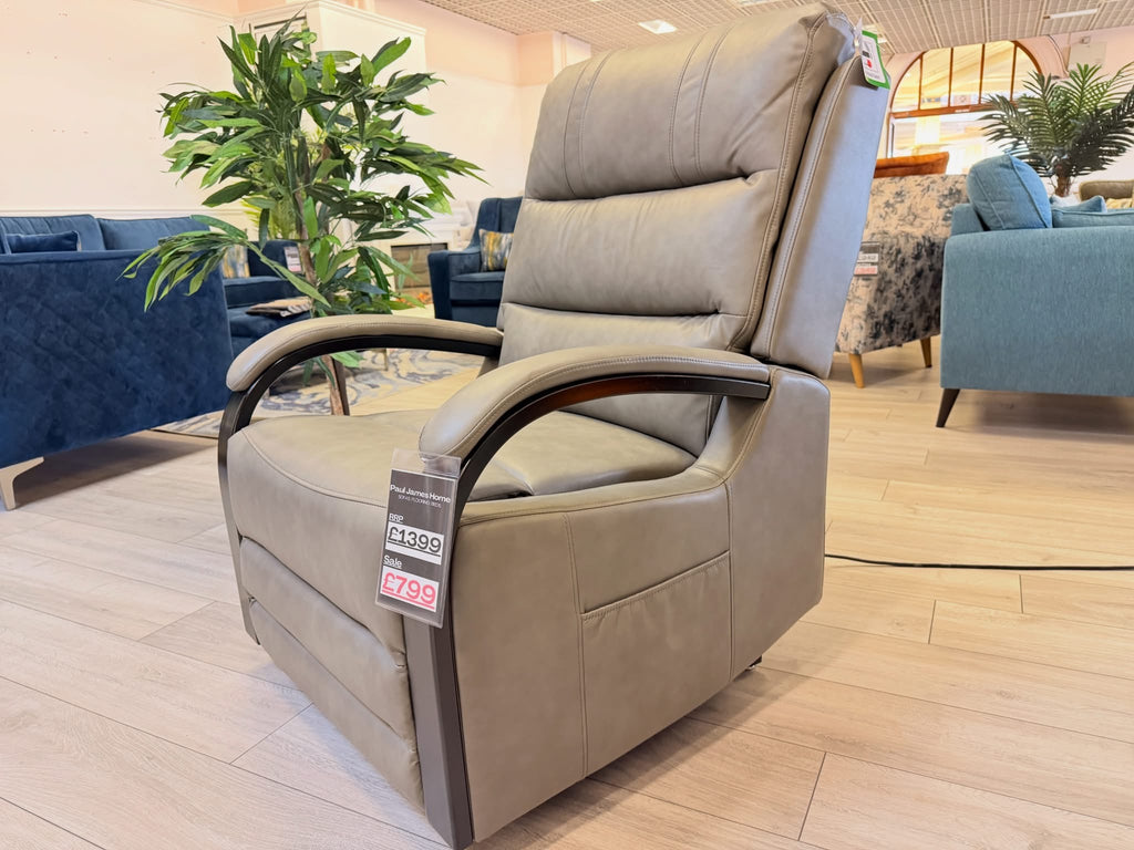 Luxury Dual Motor Rise & Recliner Chair – Grey Leather Look – £799