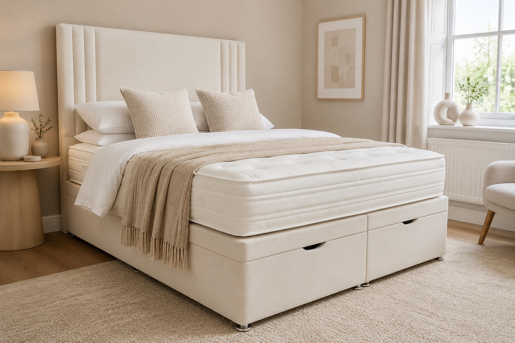 Titan Ottoman Storage Opening Divan Set & 24" HB Package Deal