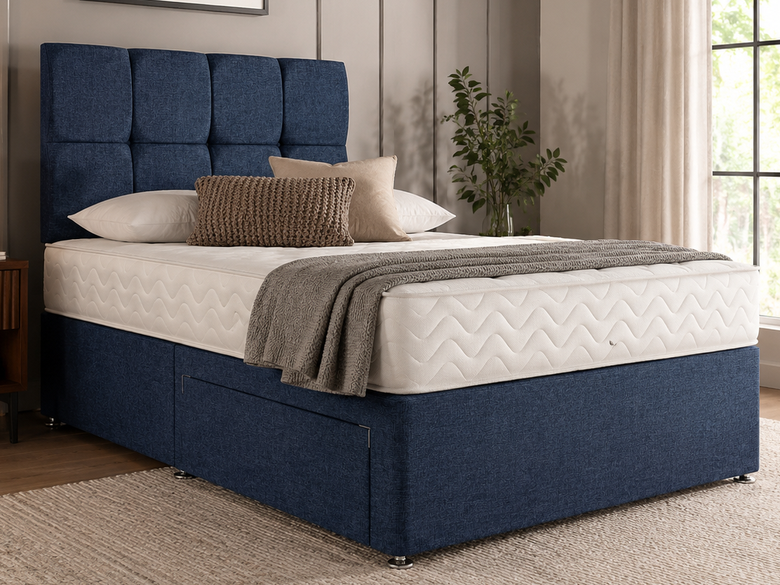 Albert Ottoman Storage Divan Set & 24" Headboard Package Deal