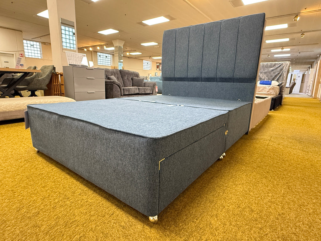 Double 2 Drawer Divan Base & Floor Standing Headboard