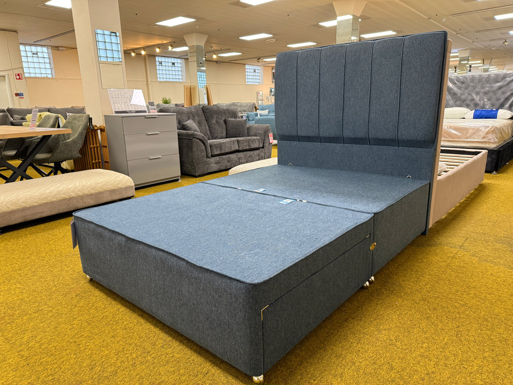 Double 2 Drawer Divan Base & Floor Standing Headboard