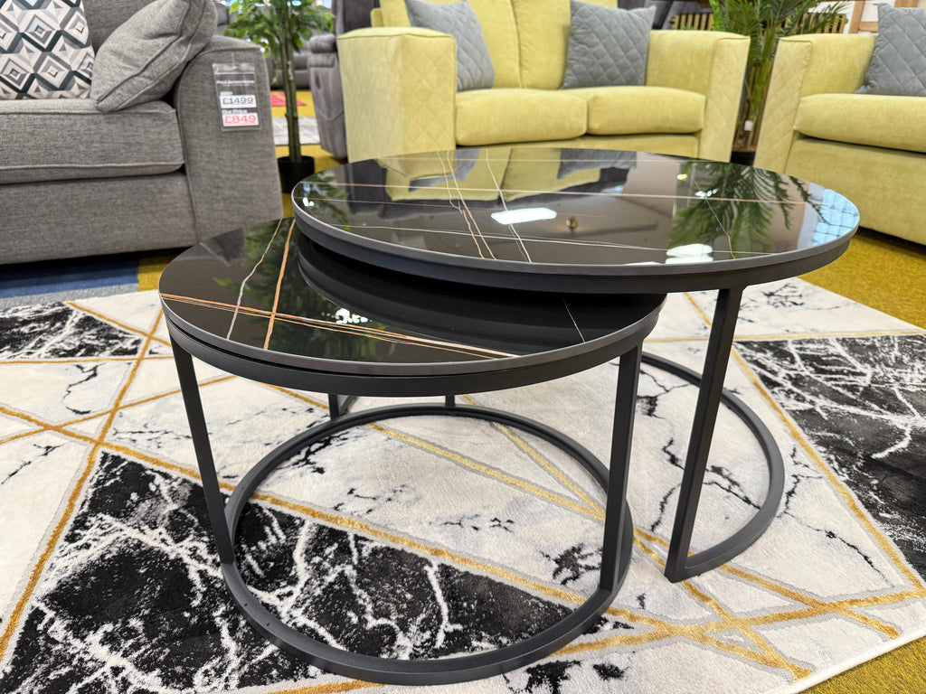 Round Black Nest of Tables