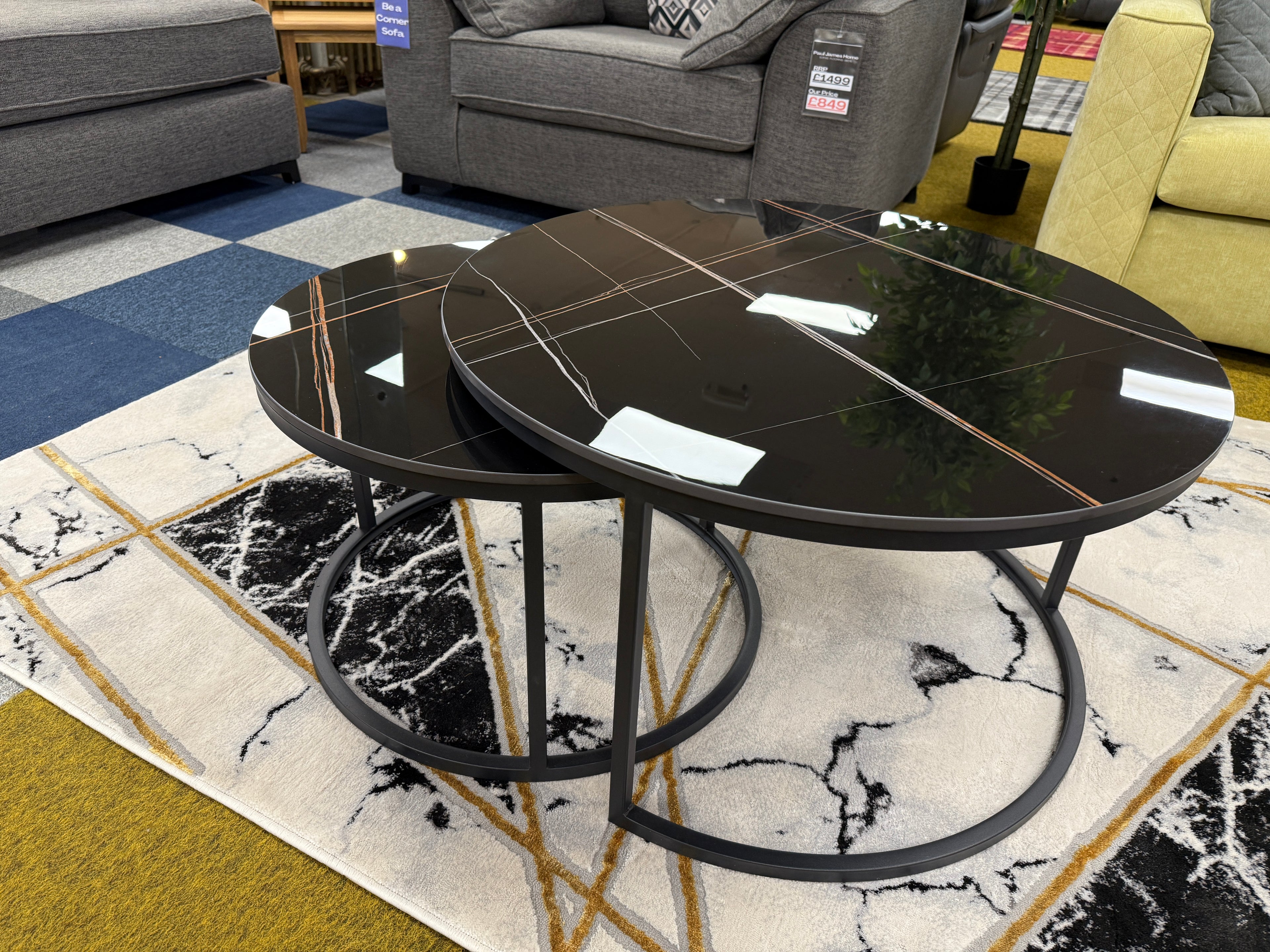 Round Black Nest of Tables