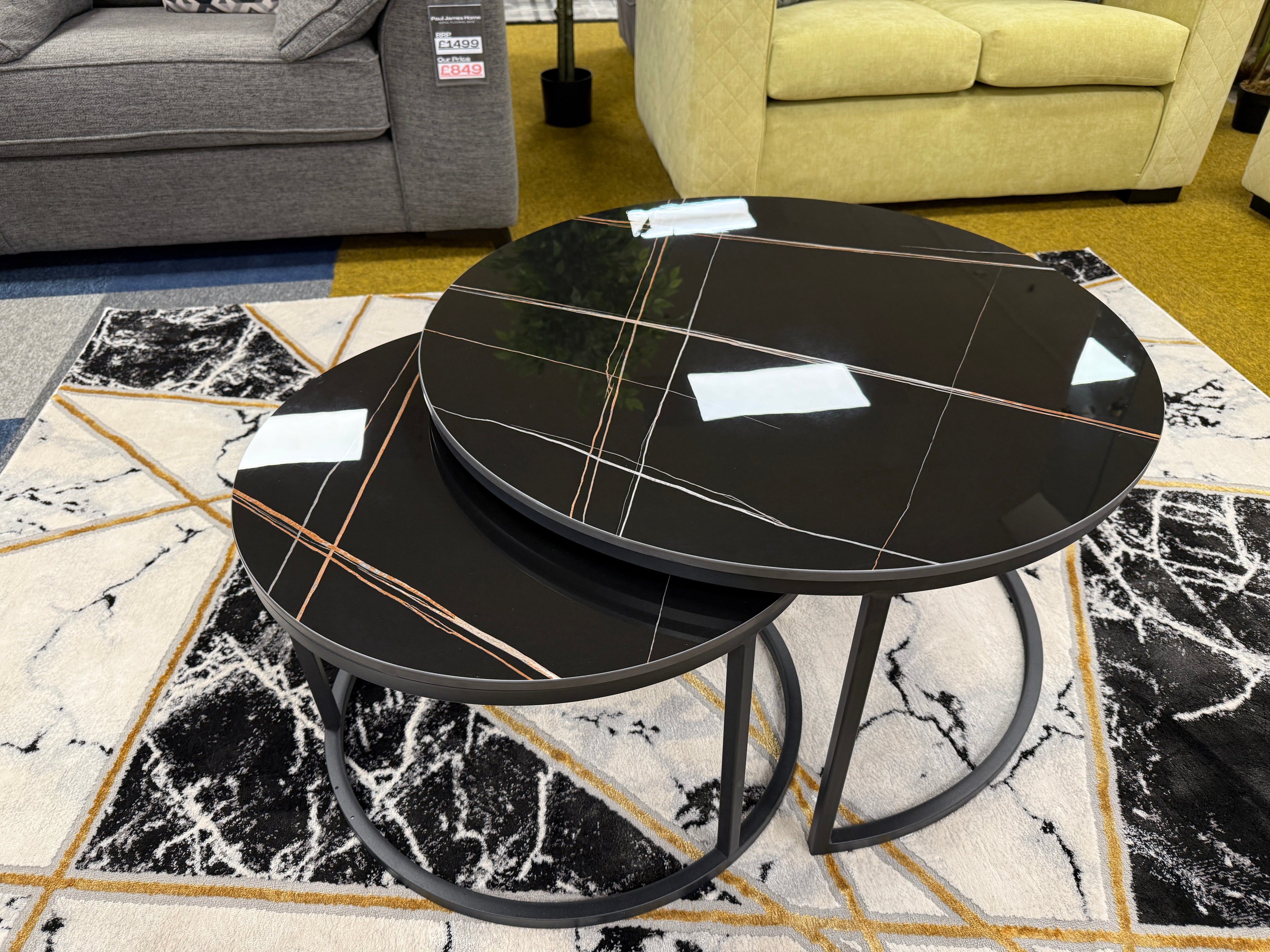 Round Black Nest of Tables