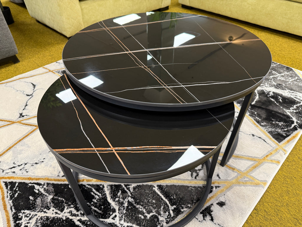 Round Black Nest of Tables
