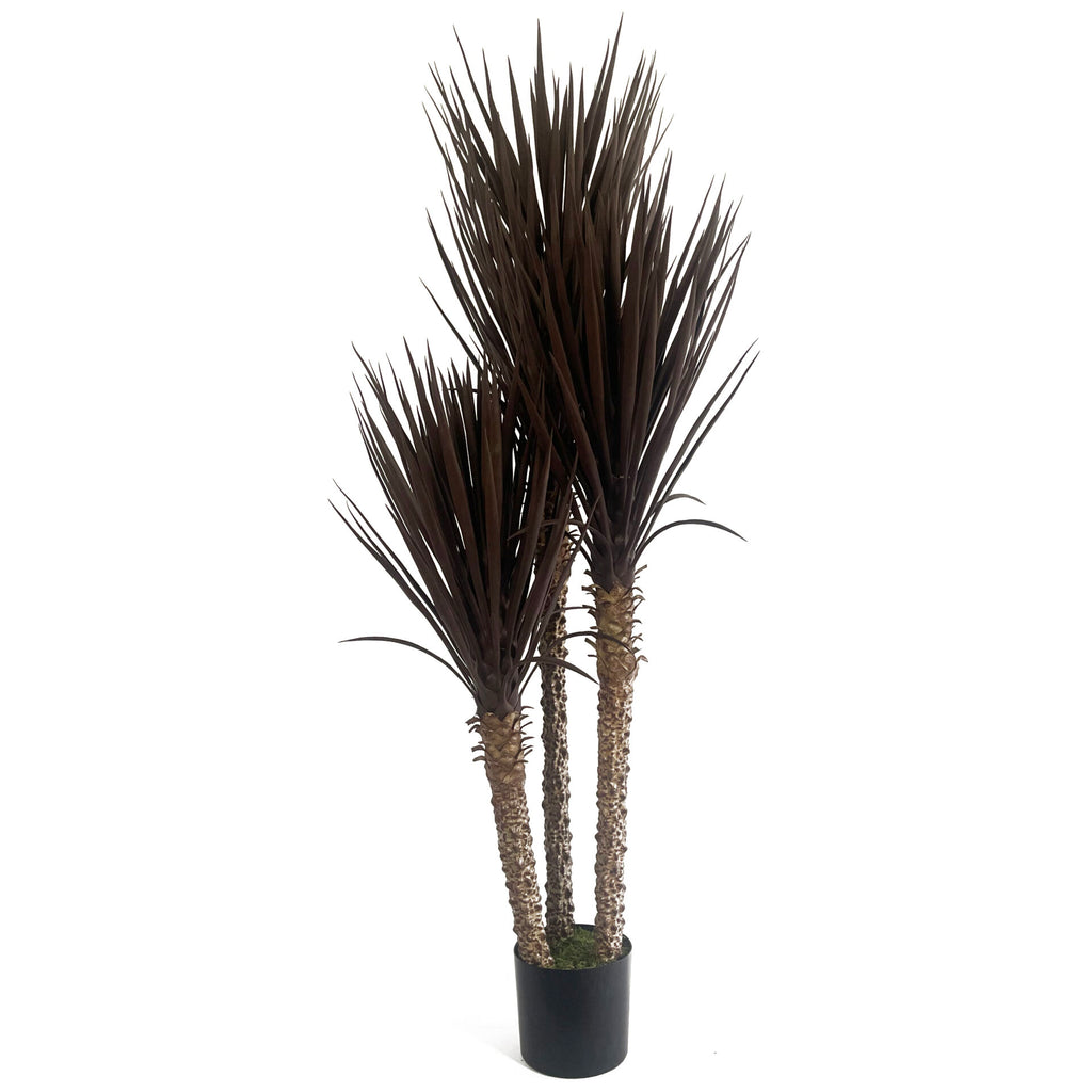 155cm Artificial UV Resistant XL Triple Yukka Tree Plant Spiky Tree Triple Dark