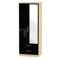 Tall 2ft6in 2 Drawer Mirror Robe