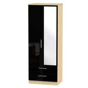Tall 2ft6in 2 Drawer Mirror Robe