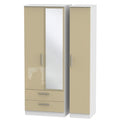 Tall Triple 2 Drawer Mirror Robe