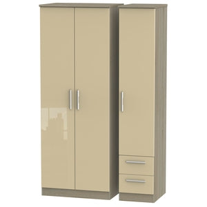 Tall Triple Plain + Drawer Robe